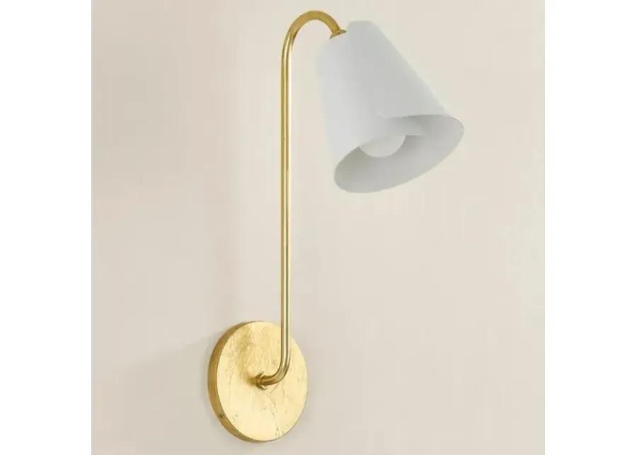 Crew 16.5" Wall Sconce - Gold Leaf/Textured White Combo