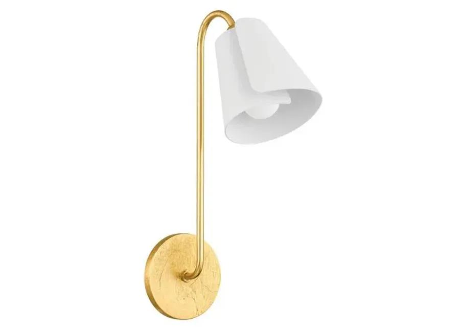 Crew 16.5" Wall Sconce - Gold Leaf/Textured White Combo