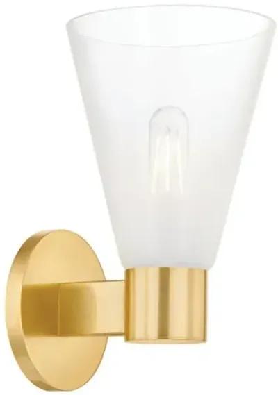 Kira 1-Light Glass Wall Sconce - Gold