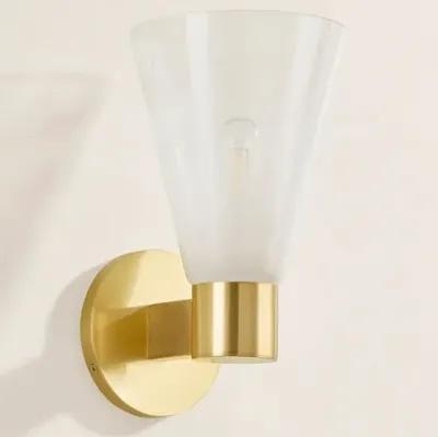 Kira 1-Light Glass Wall Sconce - Gold