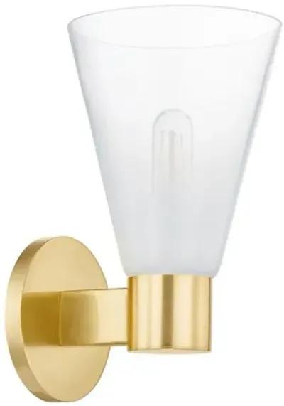 Kira 1-Light Glass Wall Sconce - Gold