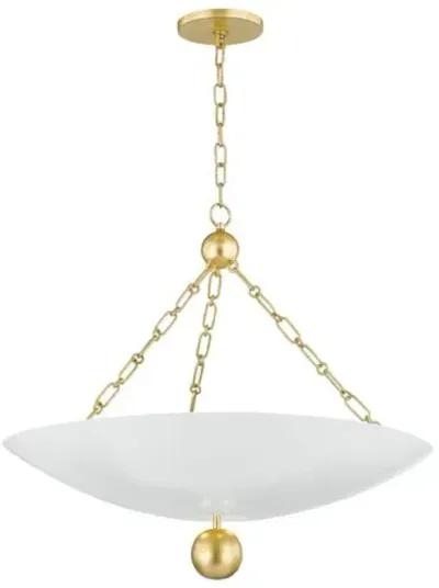 Delaney 21" Pendant - Vintage Gold Leaf/Soft White