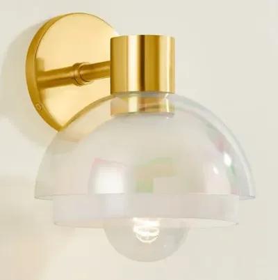 Baylor 9.25" Glass Wall Sconce - Opal/Iridescent - Gold