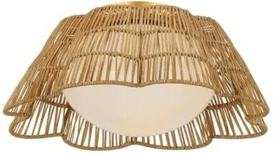 Flynn 8" Rattan Flush Mount - Natural - Gold