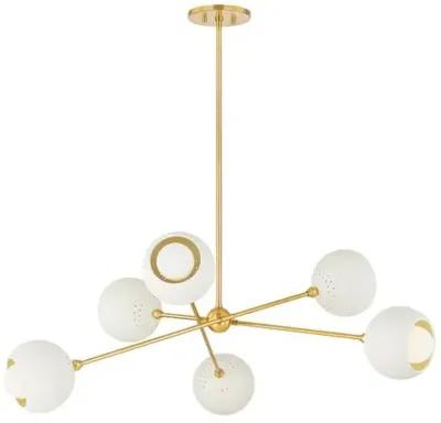 Wesson Chandelier - Aged Brass/Soft Cream - Ivory