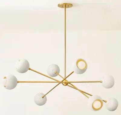 Wesson Chandelier - Aged Brass/Soft Cream - Ivory