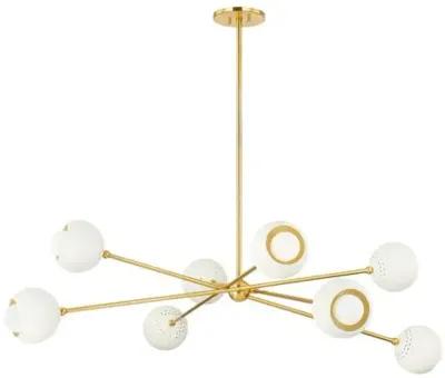 Wesson Chandelier - Aged Brass/Soft Cream - Ivory