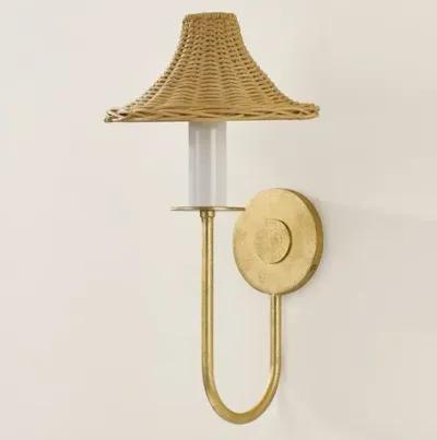 Lyle Rattan Wall Sconce - Vintage Gold Leaf