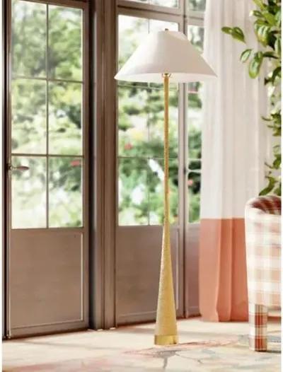 Maxton 64" Raffia Floor Lamp - Aged Brass