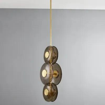 Griston Pendant - Smoke/Aged Brass - Gold