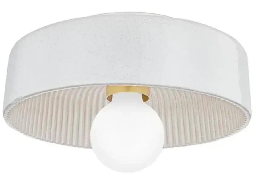 Ray 6" Flush Mount - Aged Brass/ Ceramic Reactive White