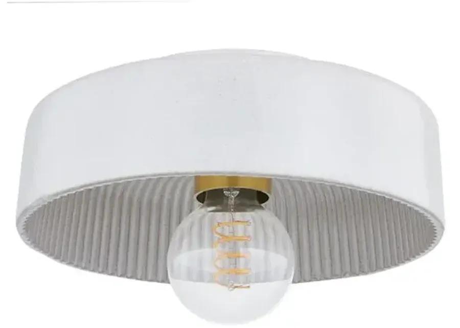 Ray 6" Flush Mount - Aged Brass/ Ceramic Reactive White