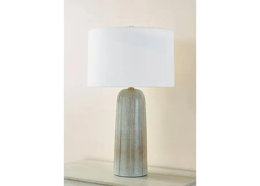 Kel 26" Table Lamp - Aged Brass/ Ceramic Reactive Ash - Gray