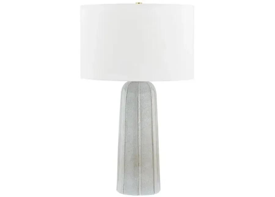 Kel 26" Table Lamp - Aged Brass/ Ceramic Reactive Ash - Gray