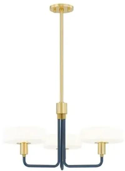 Aston Chandelier - Aged Brass/Slate Blue - Zoe Feldman for Mitzi