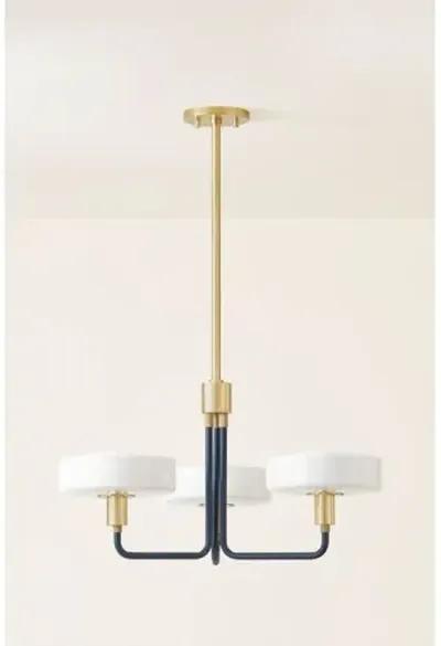 Aston Chandelier - Aged Brass/Slate Blue - Zoe Feldman for Mitzi