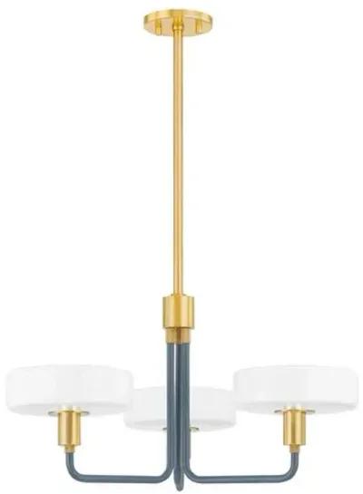 Aston Chandelier - Aged Brass/Slate Blue - Zoe Feldman for Mitzi