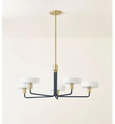 Aston Chandelier - Aged Brass/Slate Blue - Zoe Feldman for Mitzi