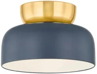 Batya Flush Mount - Aged Brass/Slate Blue - Zoe Feldman for Mitzi