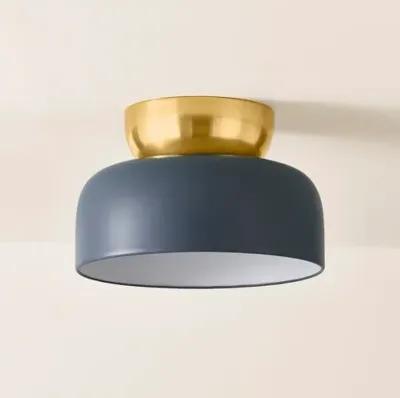 Batya Flush Mount - Aged Brass/Slate Blue - Zoe Feldman for Mitzi