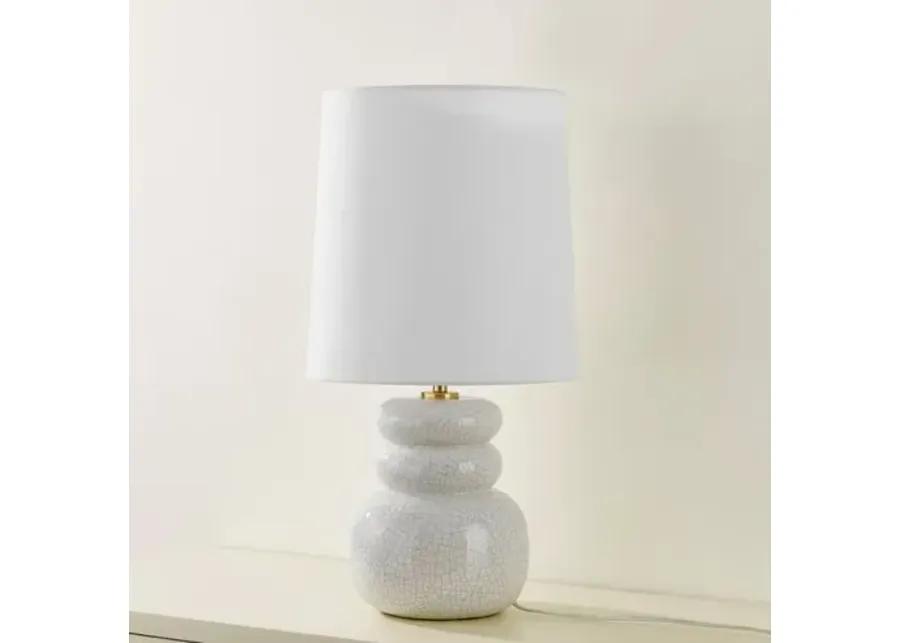 Corinne Table Lamp - Aged Brass/Ceramic Peignoir Crackle - Zoe Feldman for Mitzi - Pink