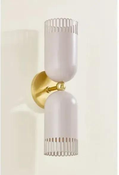 Liba 2-Light Wall Sconce - Aged Brass/Soft Peignoir - Zoe Feldman for Mitzi - Pink