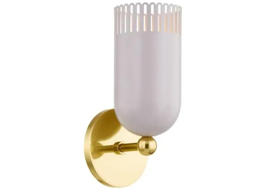 Liba Wall Sconce - Aged Brass/Soft Peignoir - Zoe Feldman for Mitzi - Pink