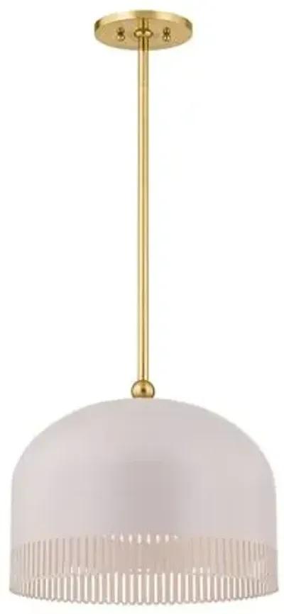 Liba Pendant - Aged Brass/Soft Peignoir - Zoe Feldman for Mitzi - Pink