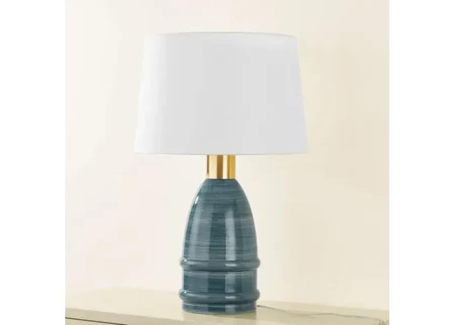 Tenley 26" Table Lamp - Aged Brass/Ceramic Inchyra Blue - Zoe Feldman for Mitzi