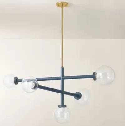 Sia 21" Chandelier - Aged Brass/Slate Blue - Zoe Feldman for Mitzi