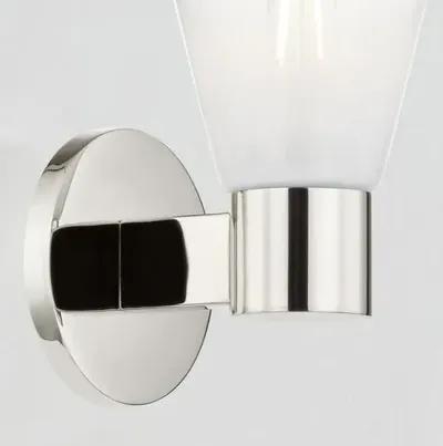 Kira 1-Light Glass Wall Sconce - Silver