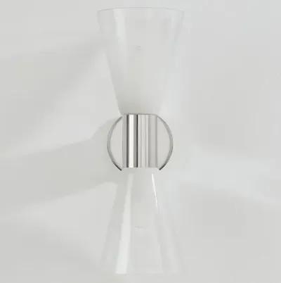 Kira 2-Light Glass Wall Sconce - Silver