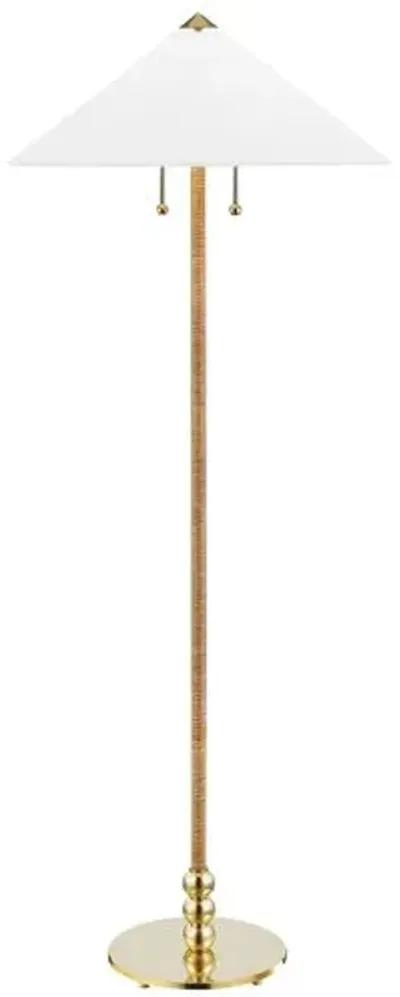 Tenley Floor Lamp - Aged Brass