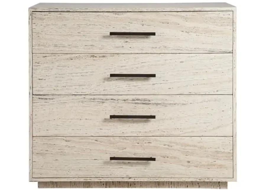 Zora 4-Drawer Chest - White Travertine