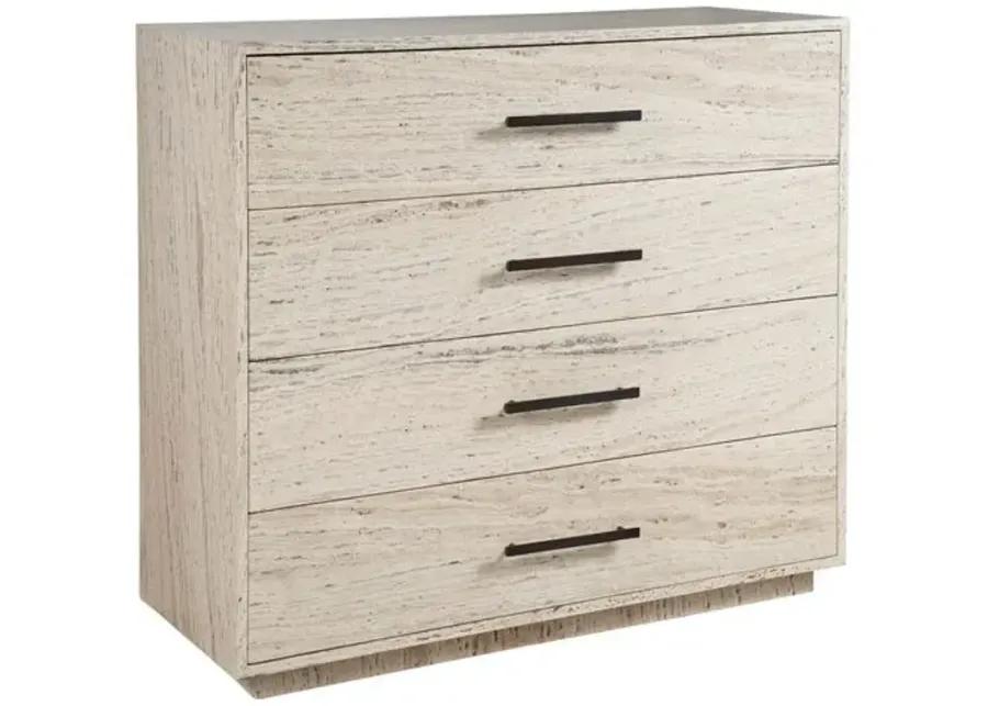 Zora 4-Drawer Chest - White Travertine