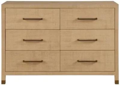 Zander 6-Drawer Dresser - Natural Raffia - Brown