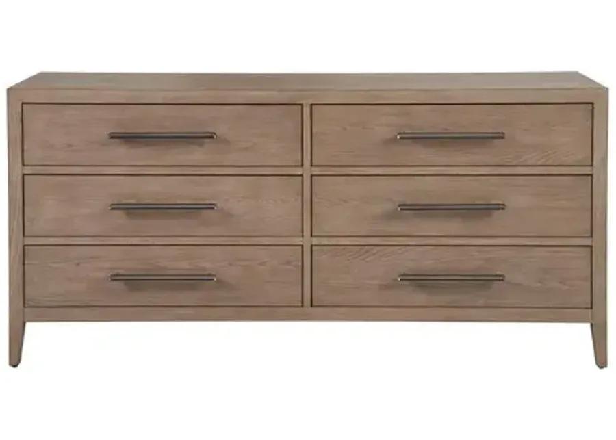 Vivian 6-Drawer Dresser - Gray Oak