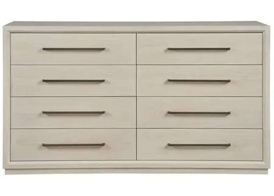 Trixie 6-Drawer Dresser - White Oak - Brown