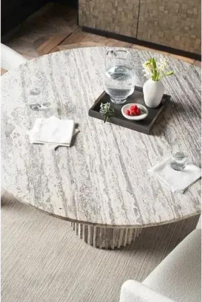 Solly Dining Table - White Travertine