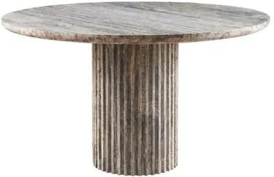 Solly Dining Table - White Travertine