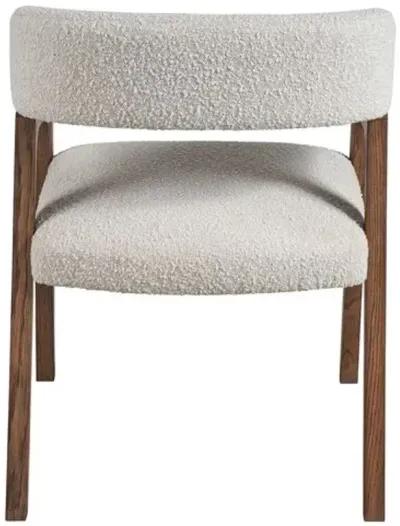 Trissa Dining Chair - Brown Oak/Snow Boucle - Silver