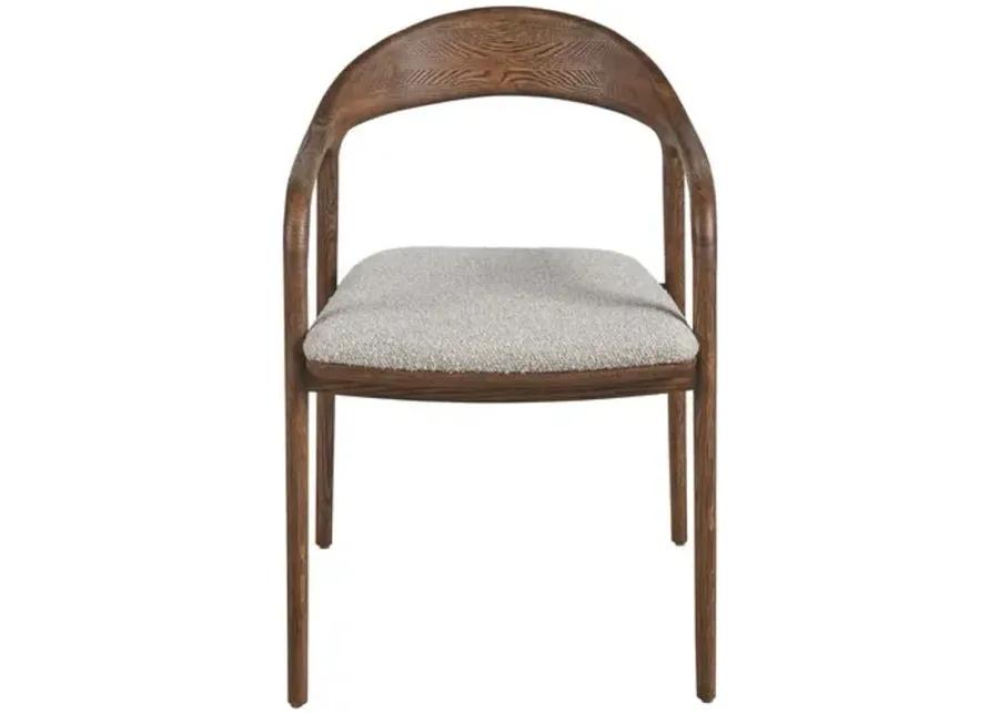 Sariah Dining Arm Chair - Brown Oak/Pebble