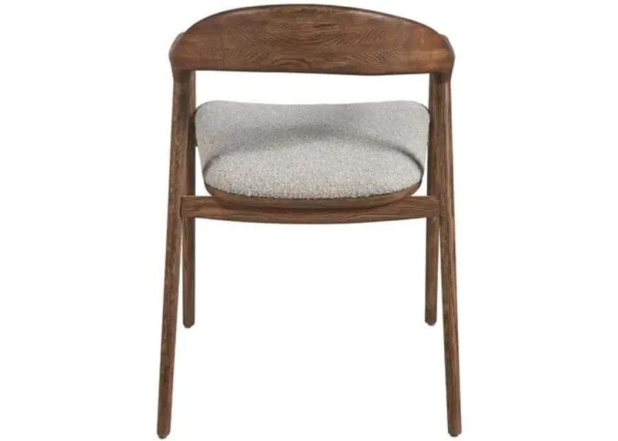 Sariah Dining Arm Chair - Brown Oak/Pebble