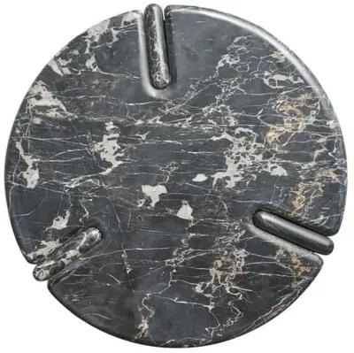 Rivenna End Table - Black Portoro Marble - Gold