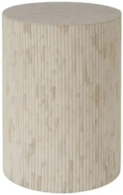 Naomi Accent Table - Natural Bone - White - 24Hx18Wx18D in