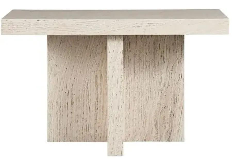 Ronan Console Table - White Travertine