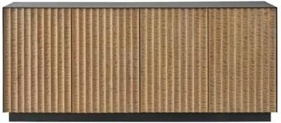 Desiree Fluted Credenza - Black/Tan