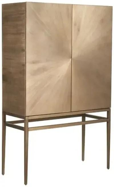 Lynn Bar Cabinet - Aged Brass - Gold