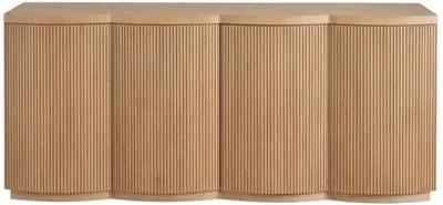 Romina Fluted Credenza - Natural Oak - Brown