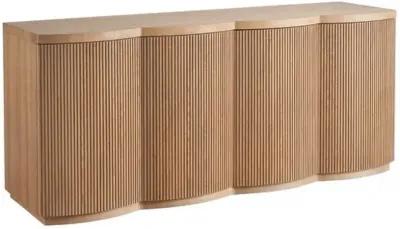 Romina Fluted Credenza - Natural Oak - Brown